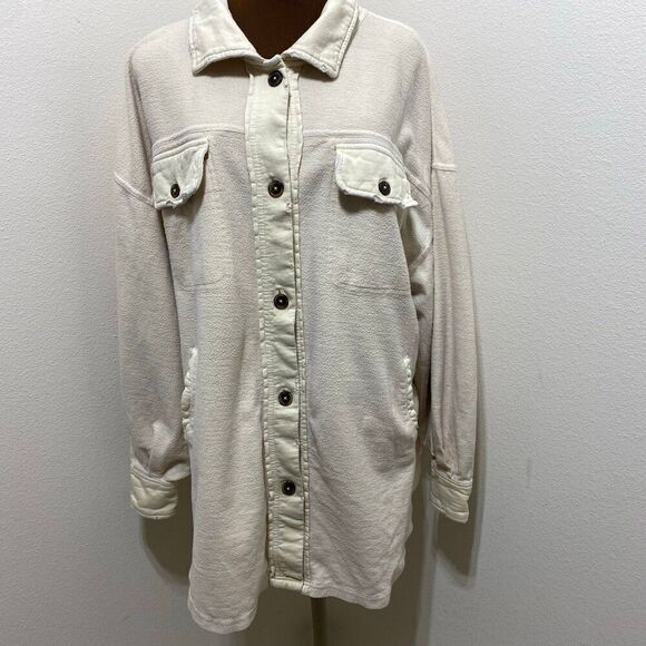 Free People Ruby Shacket Sweetheart Sunrise Cream Color Size Medium - Picture 1 of 11